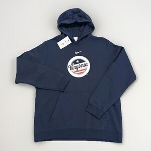 Nike Virginia Cavaliers Pullover Hoodie Men Large Blue Patriotic Club Fleece
